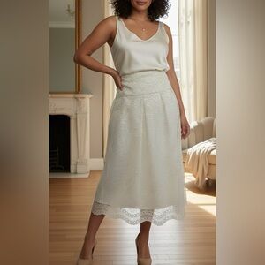 Sunny Choi Vintage Ivory Lace Skirt